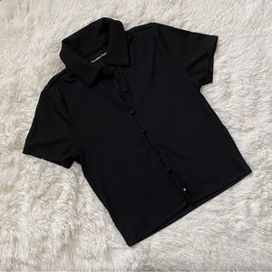 Soft Ribbed Button Up Top